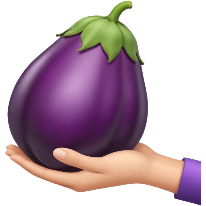 Hand on eggplant emoji