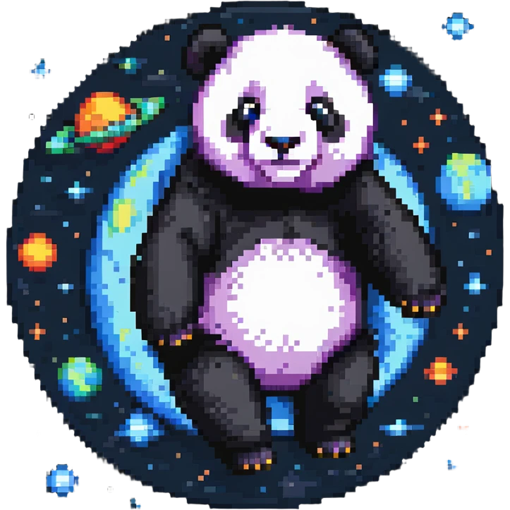 panda floating in space emoji