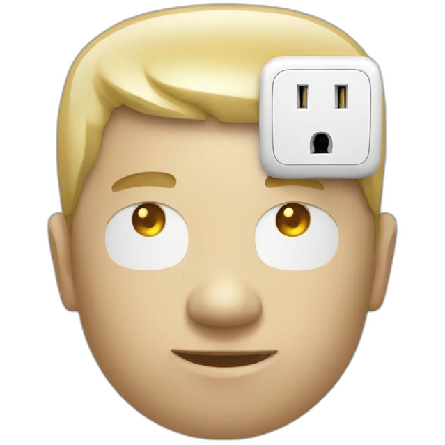 human with US power socket as head emoji