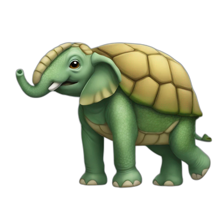 Tortue sur éléphant emoji