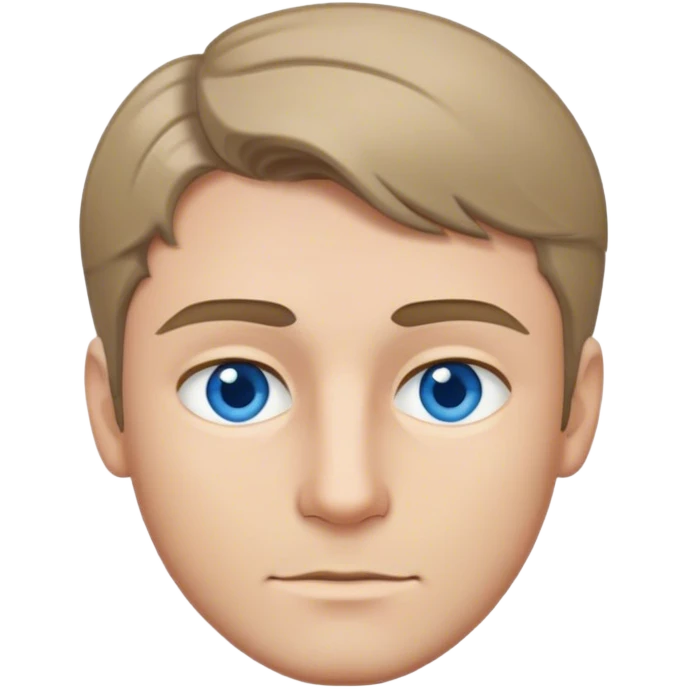 Mann dunkelblond dünnes haar ohne scheitel blaugraue augen emoji