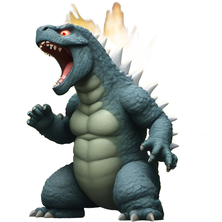 Godzilla shooting his atomic breath upwards emoji