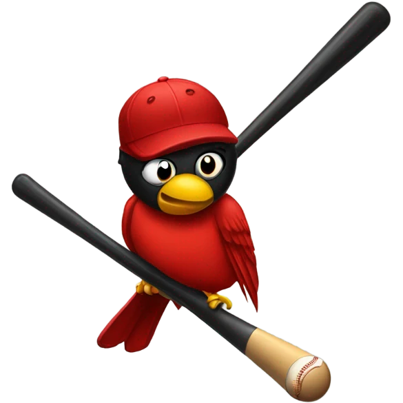 Cardinal on a baseball bat emoji