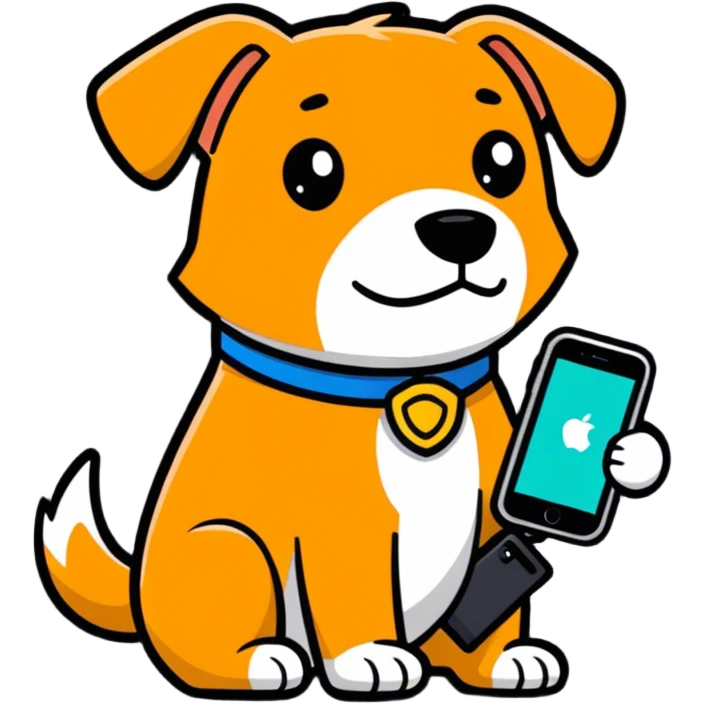 Dog with a iPhone  emoji