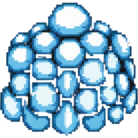 pixelated crystal cloud shimmering in the light emoji
