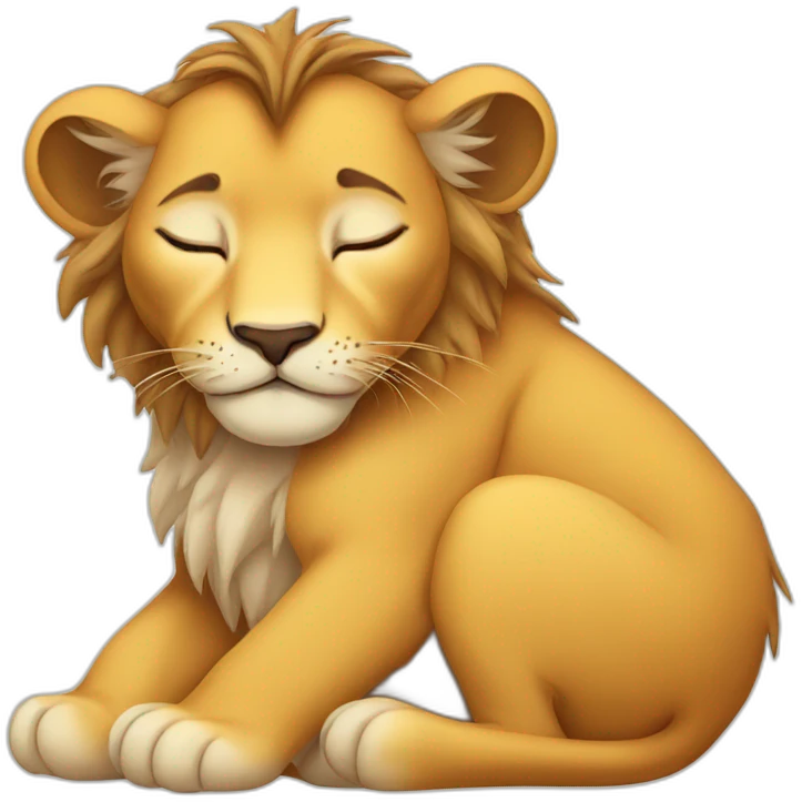 sleeping baby lion emoji