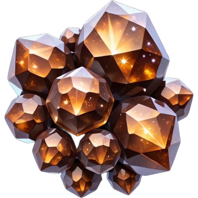 glossy dark brown nebula crystal clusters emoji