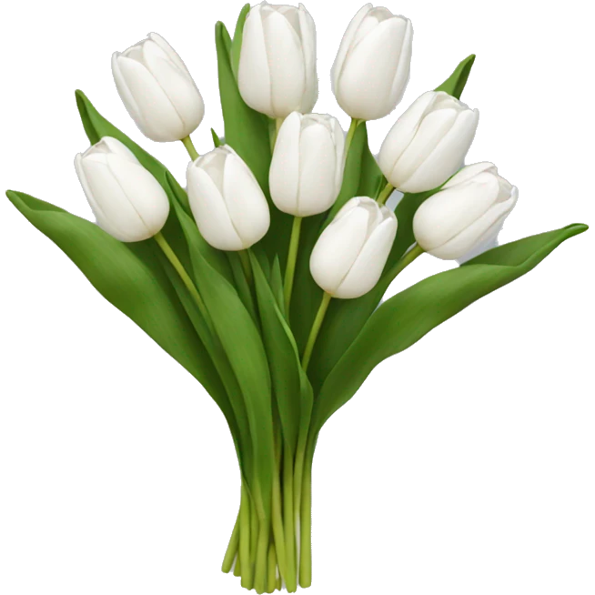 white tulip bouquet  emoji