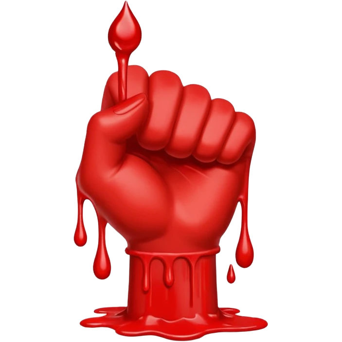 Fist moving very fast dripping red paint emoji