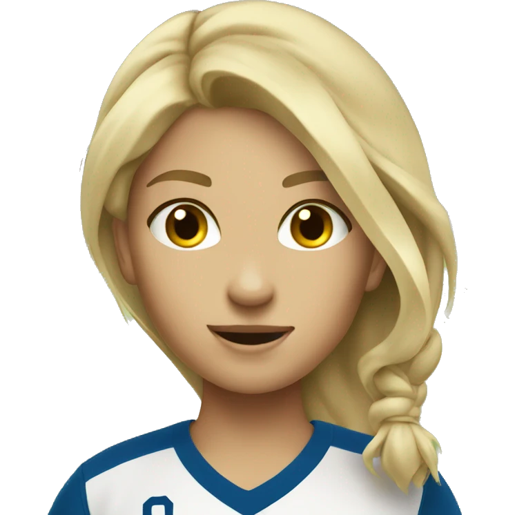 Dirty blonde girl playing soccer emoji