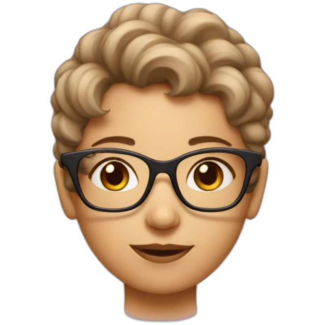 Girl with Greg hair and a mom of a Cild with glasses emoji