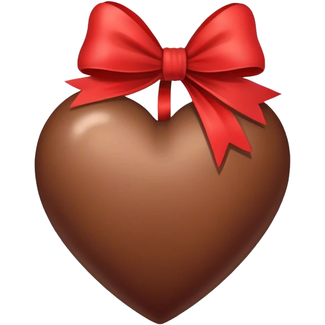 Brown heart with bow emoji