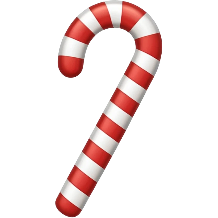 un baston de caramelo de navidad rojo con blanco emoji