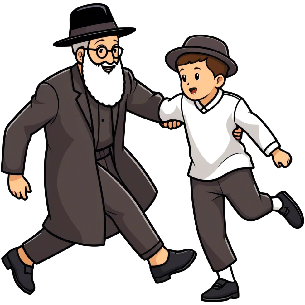 Israeli rabbi kicking out Palestinian kid  emoji