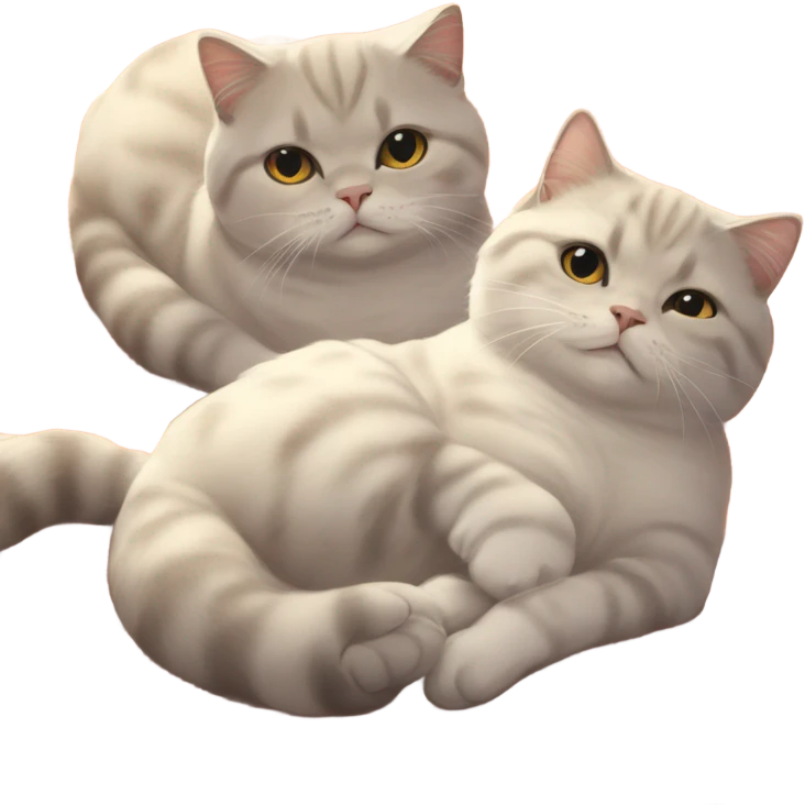 2 Scottish fold cats sunbathing  emoji