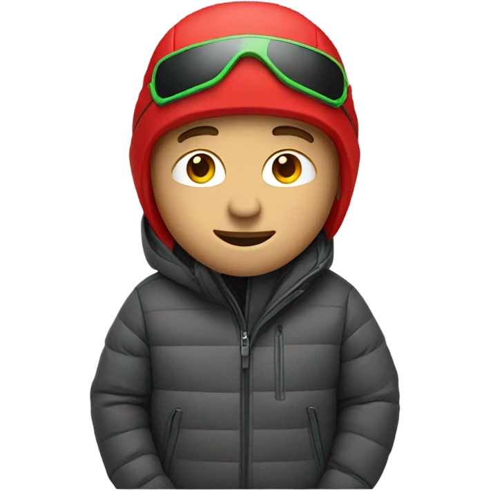 White Male snowboarder red jacket  emoji