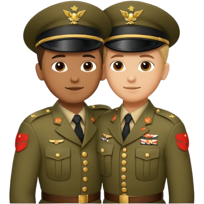 dos soldados dando es un abrazo de solidaridad de fraternidad emoji