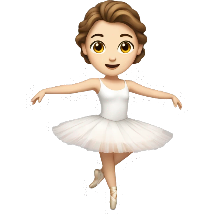 White girl dancing ballet with brown hair  emoji