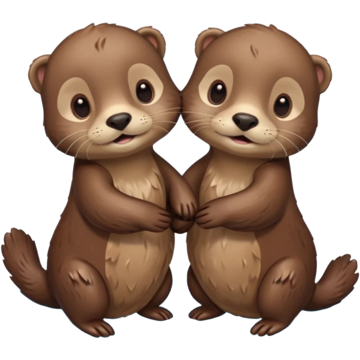 2 cute otters holding hands swimming  emoji