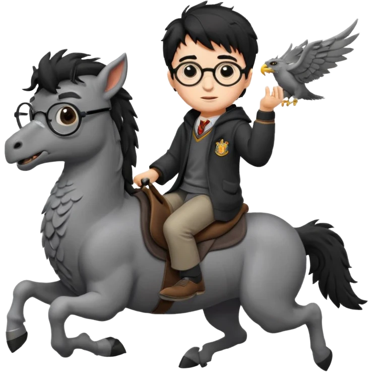harry potter riding buckbeak emoji