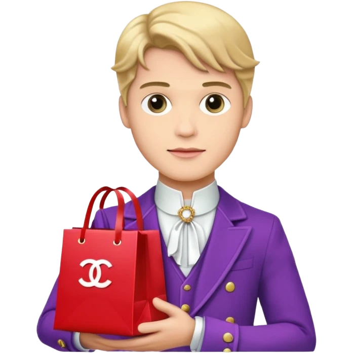 prince holding Chanel gift bags emoji