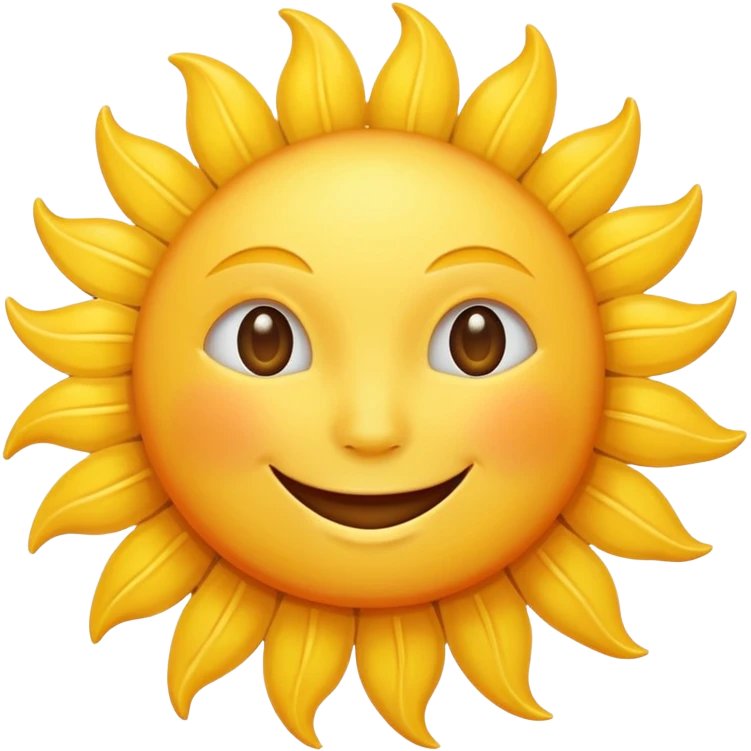 smiling sun emoji, simple and cheerful emoji