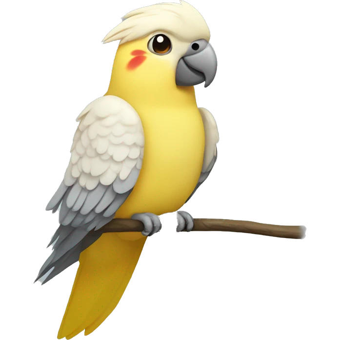 Lutino cockatiel parrot emoji