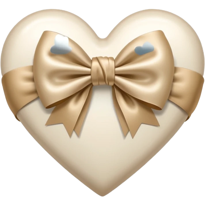 white heart with beige bow emoji
