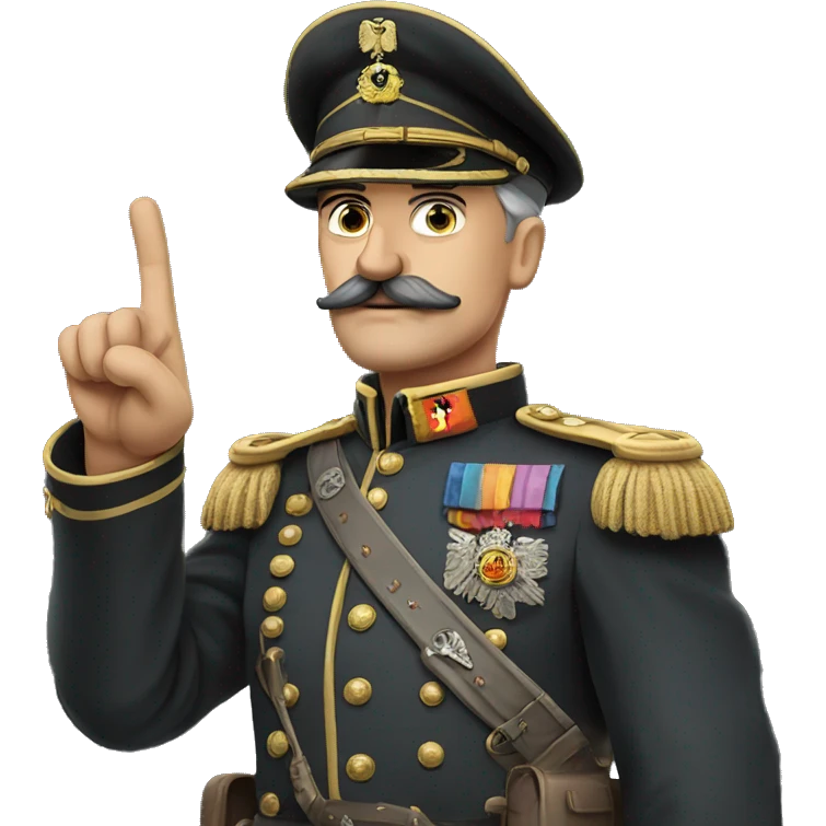 German General with short black mustache raising right hand emoji