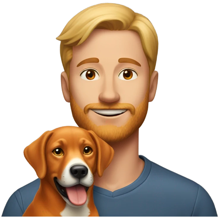  man and fox red labrador  emoji