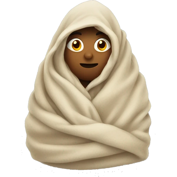 Person wrapped in blanket emoji