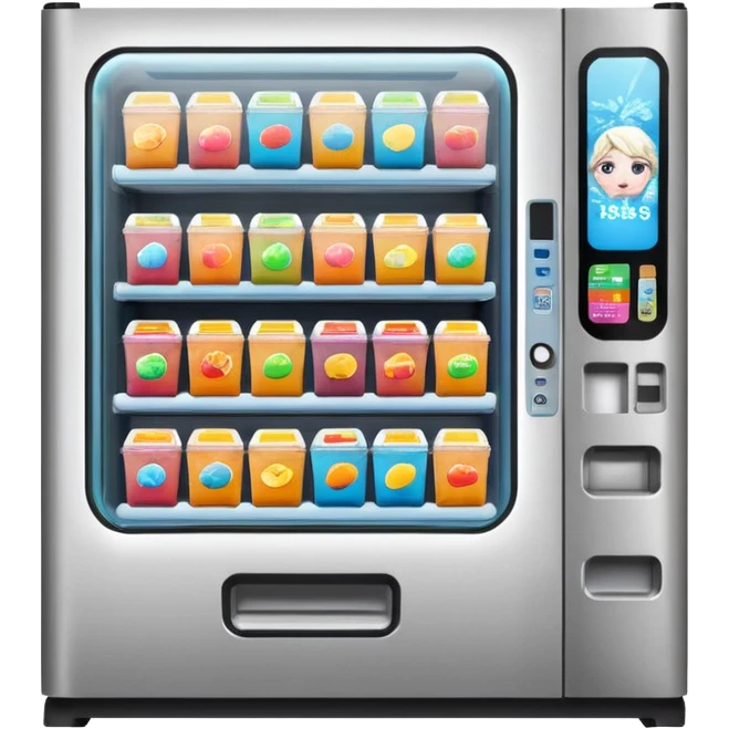 vending machine with frozen bento meals inside emoji