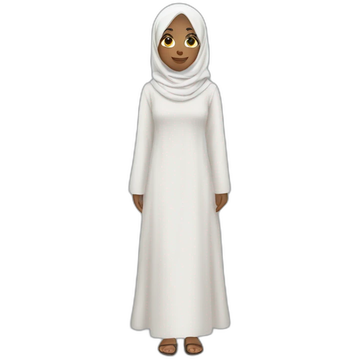 white abaya hijabi girl emoji