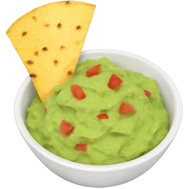 Bowl of guacamole and tortilla chips emoji