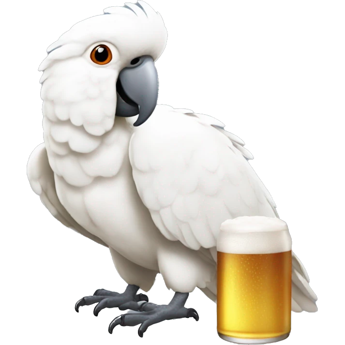 cockatoo holding a beer emoji