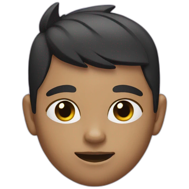 cat boy with black side swept bangs and shaved sides and back of head and purple eyes emoji