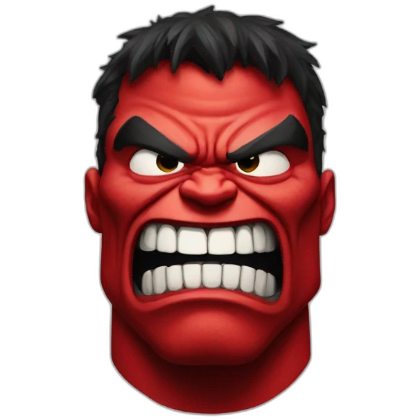 red hulk smiley emoji