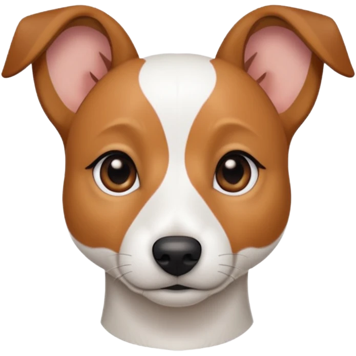 a fully white jack russell the size of a kelpie with light brown ears and a light brown patch on one eye emoji