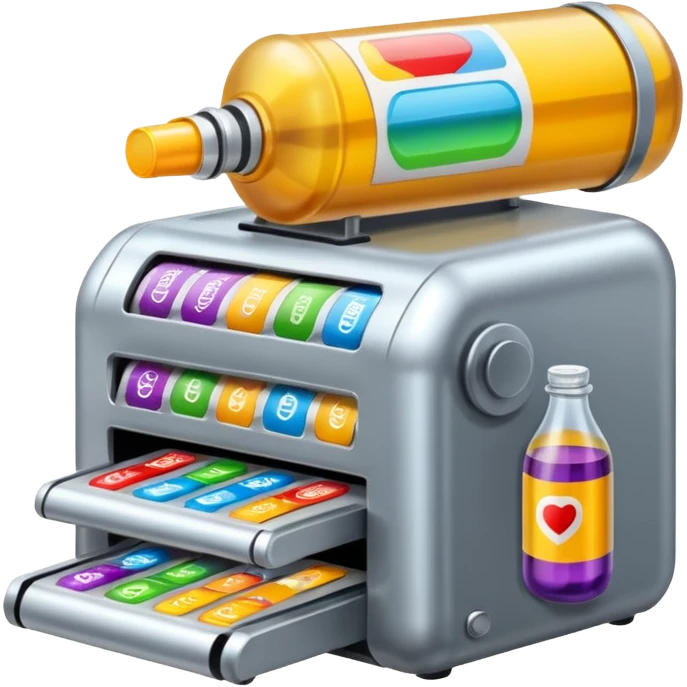 Label machine, bottle stickers emoji