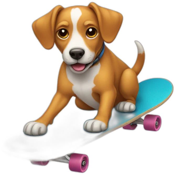 Dog on a skateboard emoji