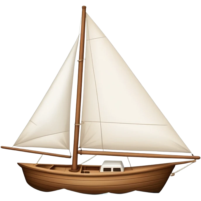 sailboat with visible rudder and white sails emoji