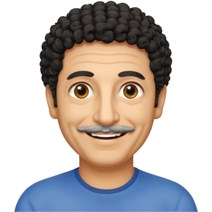 60 year old Greek man with short black curly hair emoji