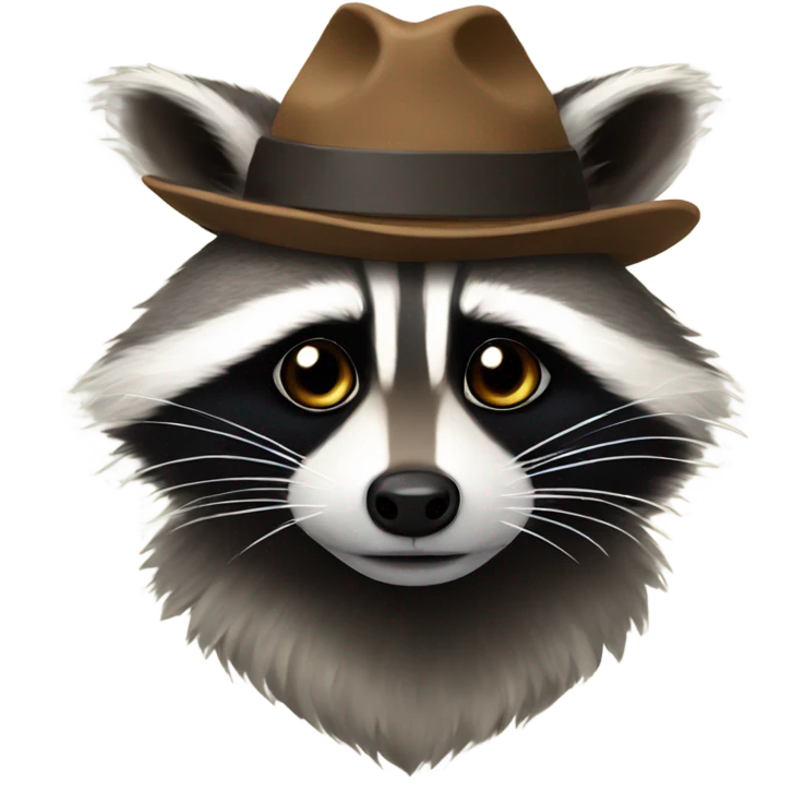 Raccoon with hat emoji