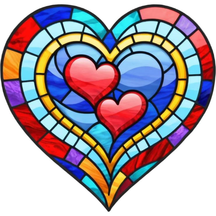 Stained glass heart emoji