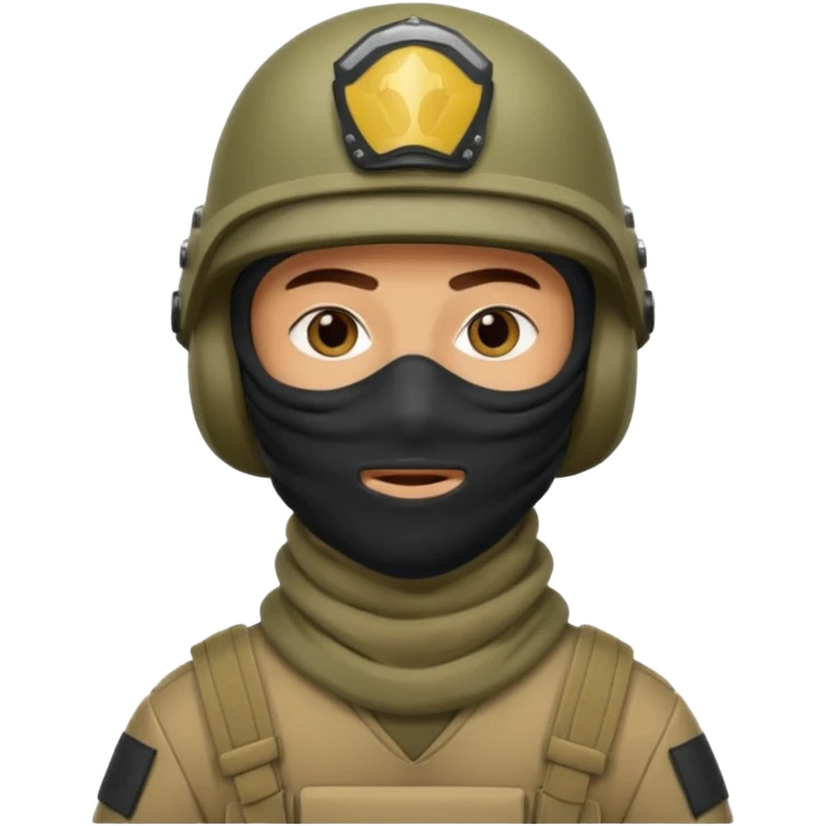 
Iraqi man soldier in helmet and balaclava emoji