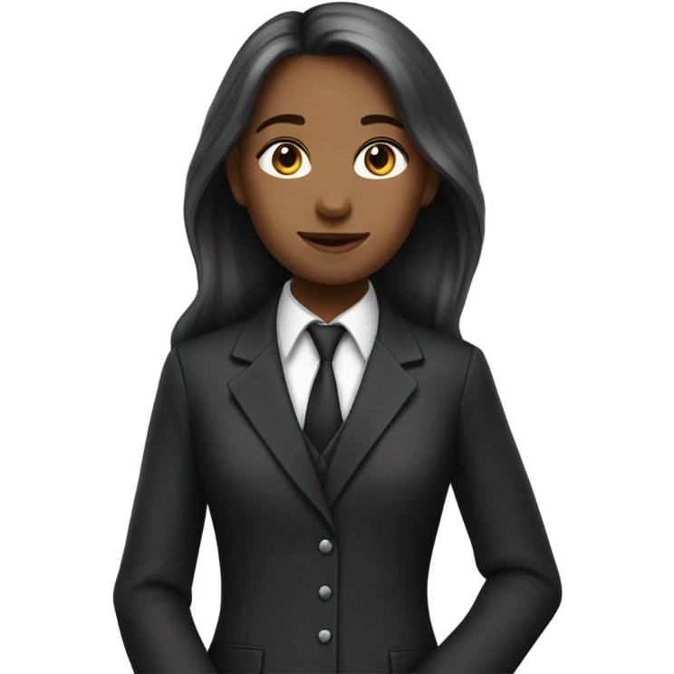 Long haired girl banker emoji