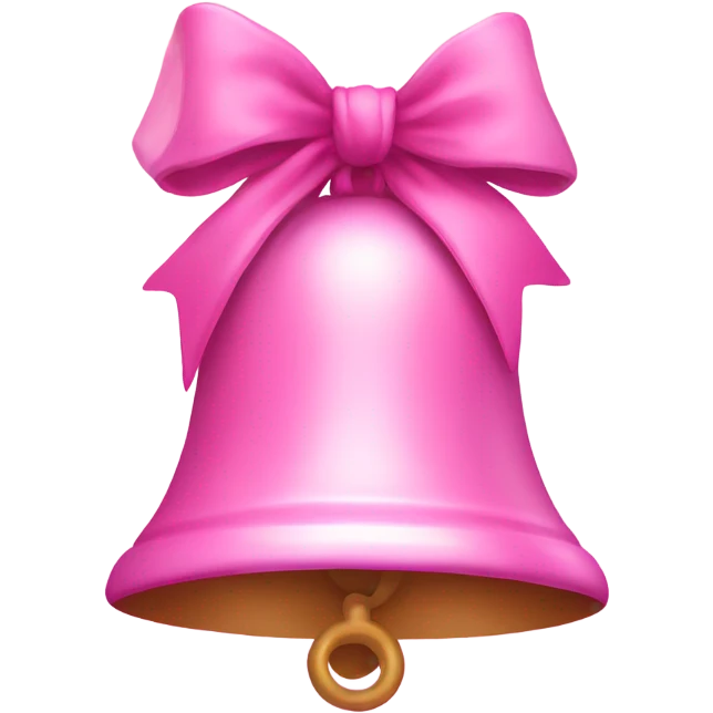 Pink bell with pink bow on top emoji