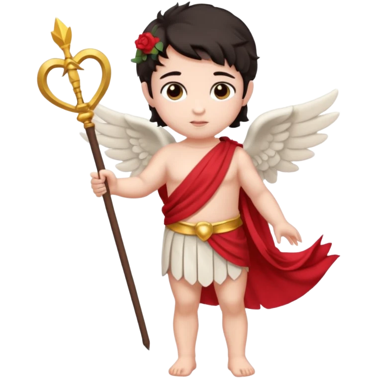 Full body Cupid with a bow and dark hair emoji