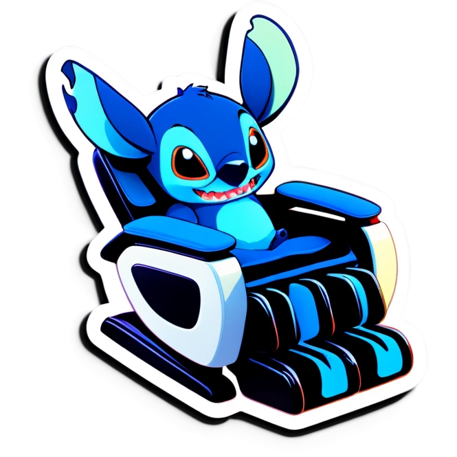 Stitch in a massage chair  emoji