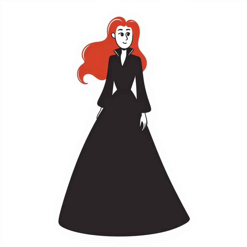 elegant woman with flowing red hair emoji